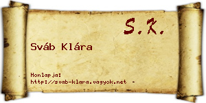 Sváb Klára névjegykártya